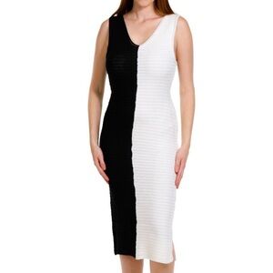 Wishlist Sleeveless Black & White Two Tone Crochet
Midi Dress Size Small NWT